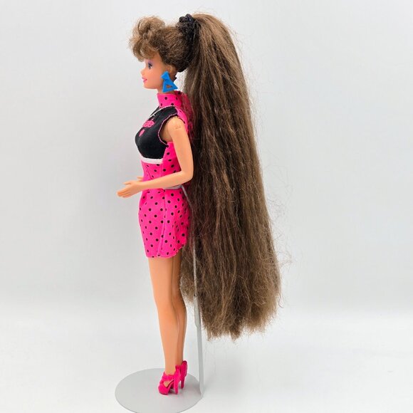 Totally Hair Barbie Doll Brunette 1991 1117 Mattel Read - Picture 5 of 16